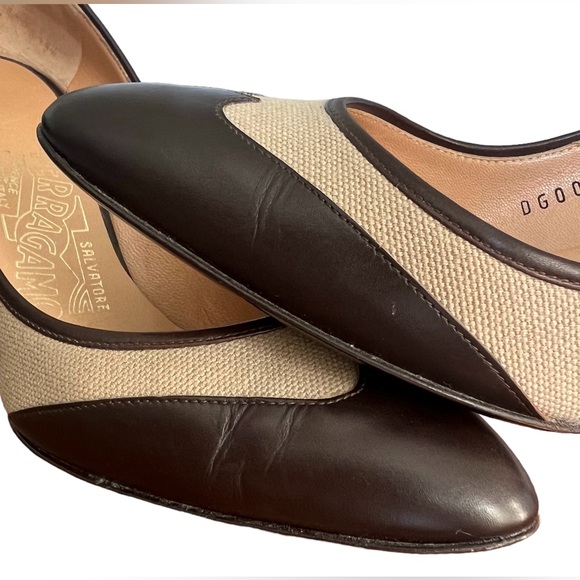 Ferragamo • 3” Brown Leather Pump Heels Size 4US 34.5EU - Picture 10 of 10